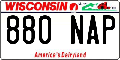 WI license plate 880NAP