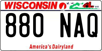 WI license plate 880NAQ