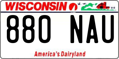 WI license plate 880NAU
