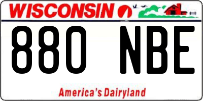 WI license plate 880NBE