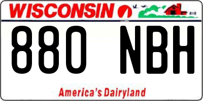WI license plate 880NBH