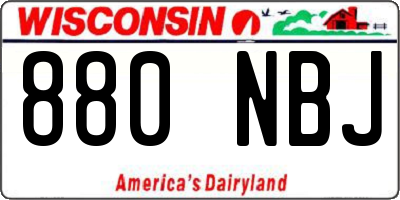WI license plate 880NBJ
