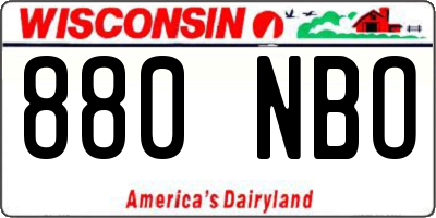 WI license plate 880NBO