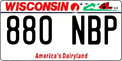 WI license plate 880NBP