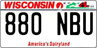 WI license plate 880NBU