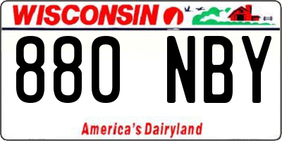 WI license plate 880NBY