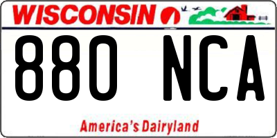 WI license plate 880NCA