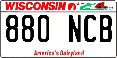WI license plate 880NCB