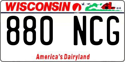 WI license plate 880NCG