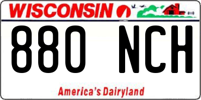 WI license plate 880NCH