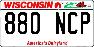 WI license plate 880NCP
