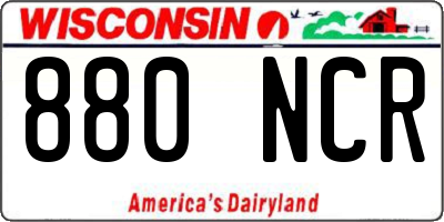 WI license plate 880NCR