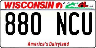 WI license plate 880NCU
