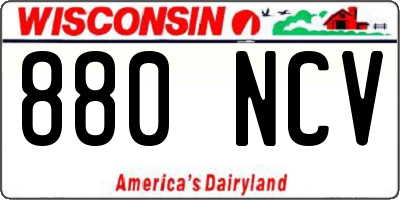 WI license plate 880NCV
