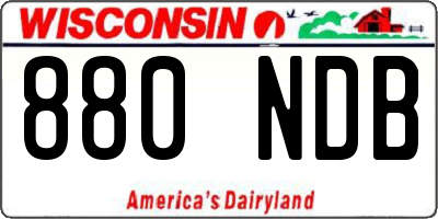 WI license plate 880NDB