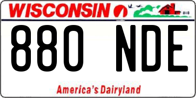 WI license plate 880NDE