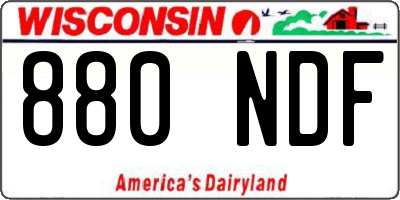 WI license plate 880NDF