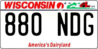 WI license plate 880NDG