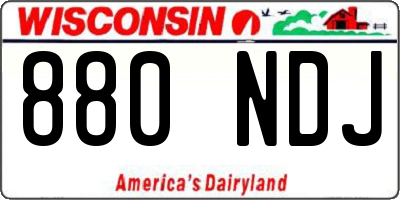 WI license plate 880NDJ