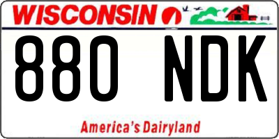 WI license plate 880NDK