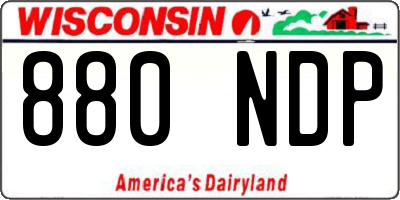 WI license plate 880NDP