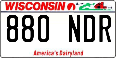 WI license plate 880NDR