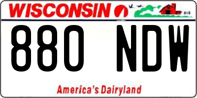 WI license plate 880NDW