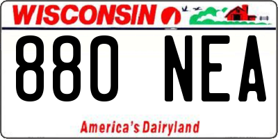 WI license plate 880NEA