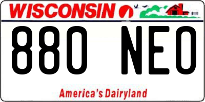 WI license plate 880NEO