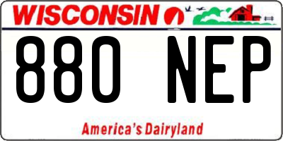 WI license plate 880NEP