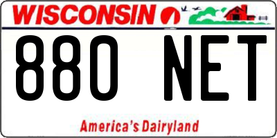 WI license plate 880NET