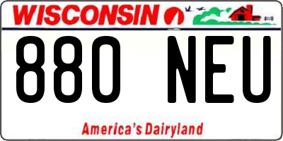 WI license plate 880NEU