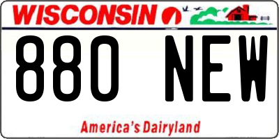 WI license plate 880NEW