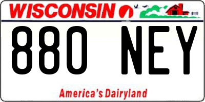 WI license plate 880NEY