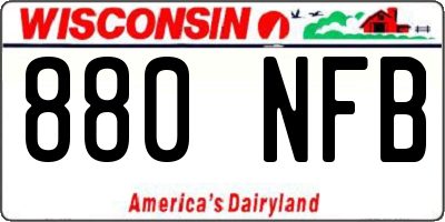 WI license plate 880NFB