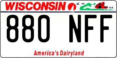 WI license plate 880NFF