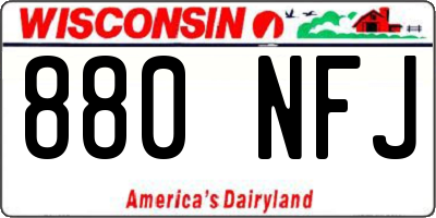 WI license plate 880NFJ
