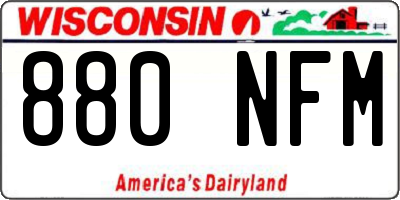 WI license plate 880NFM