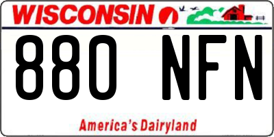 WI license plate 880NFN
