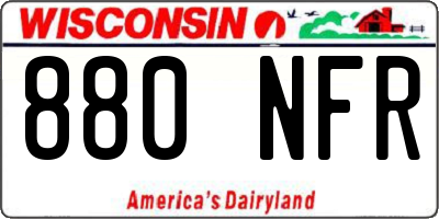 WI license plate 880NFR