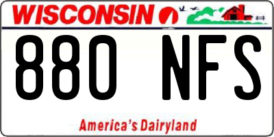 WI license plate 880NFS