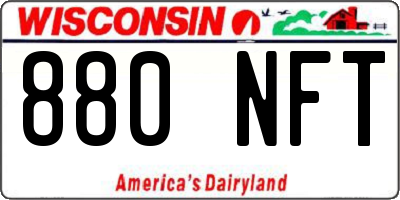 WI license plate 880NFT