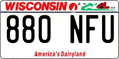 WI license plate 880NFU