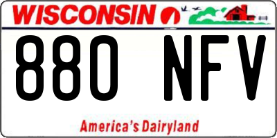 WI license plate 880NFV