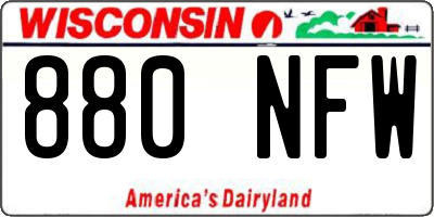 WI license plate 880NFW