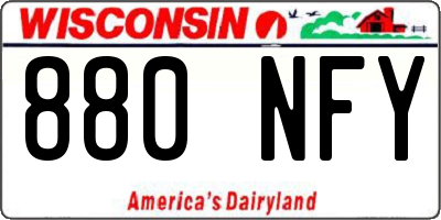 WI license plate 880NFY