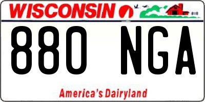 WI license plate 880NGA