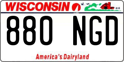WI license plate 880NGD