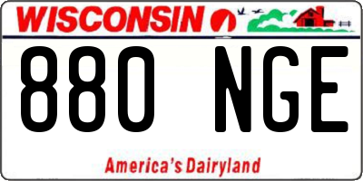 WI license plate 880NGE