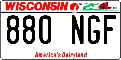 WI license plate 880NGF
